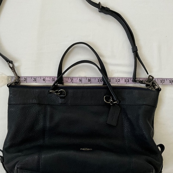 COACH Lennox 2Way Leather Tote Satchel Blue - Picture 13 of 16